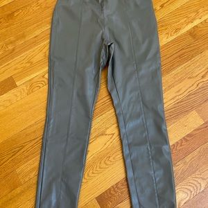 Grey faux leather leggings